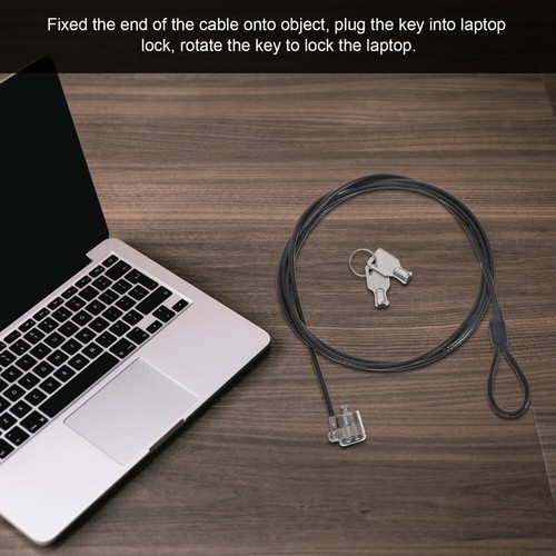 Laptop Password Lock Hardware for Notebook Computer Locking Cable - Photo 2/11