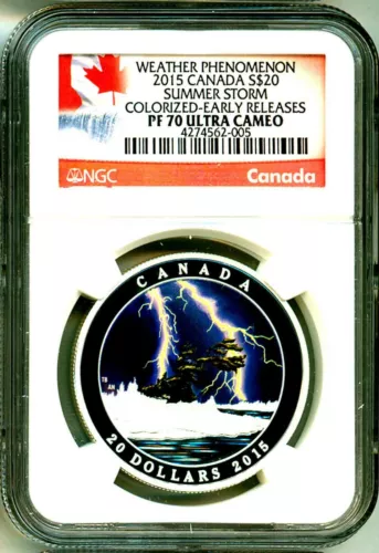 2015 Canada S$20 Weather Phenomenon Summer Storm ER NGC PF70 UC Box COA OGP
