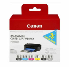 Genuine Canon PGI-550 CLI-551 Ink Cartridge CMYK &Multipack for Pixma MG6450 LOT
