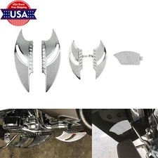 Chrome Floorboards Shift Peg Brake Pedal Footpegs Fit For Harley Touring Trike