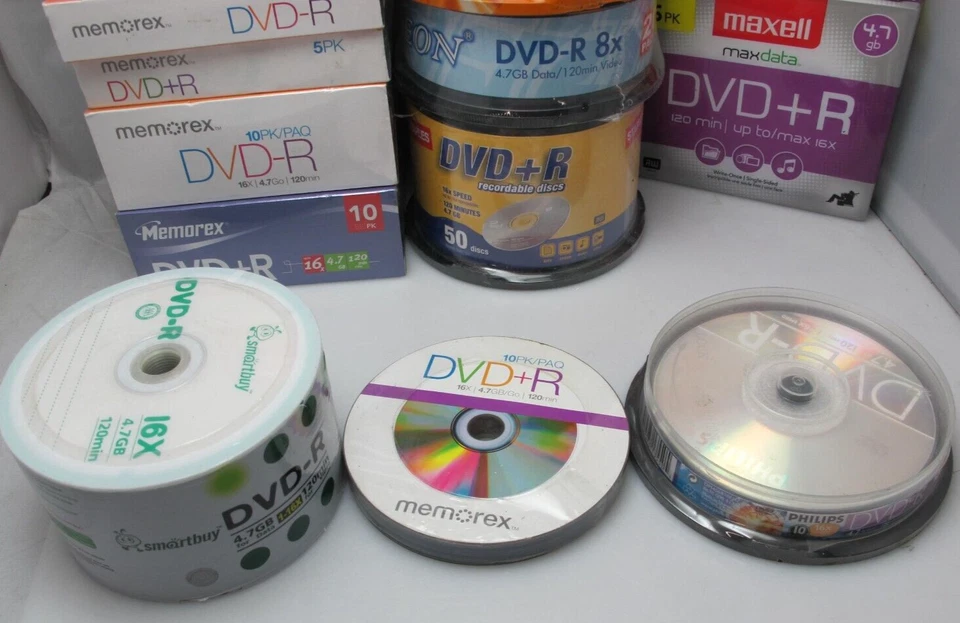 大量 批量 272 张 DVD-R 可录制 可写空白光盘 120 16X 混合品牌 — 第 4/4 张图片