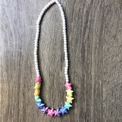 Rainbow Jewelry Girls Stars Set of Stretchy Necklace, Bracelet, & 2 Barrettes - Picture 2 of 4