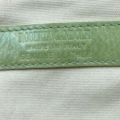 Roberta Gandolfi Made In Italy Frühling Grün Leder Große Handtasche Beuteltasche Tasche - Bild 23 von 23