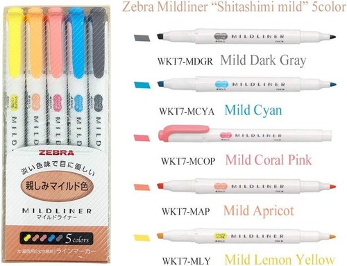Juego de 25 iluminadores Zebra Mildliner colores pastel surtidos puntas de doble cara - Imagen 4 de 6