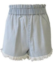 MSRP $39 Tinseltown Juniors' Pull-On Frayed Denim Shorts Blue Size LARGE