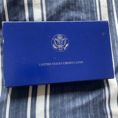 1986 S Statue of Liberty Silver Dollar & Half Dollar Proof 2 Coin Set Bx&COA