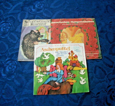 3x Single -  Aschenputtel/ Schneeweisschen/ Dornröschen - Brüder Grimm - Litera
