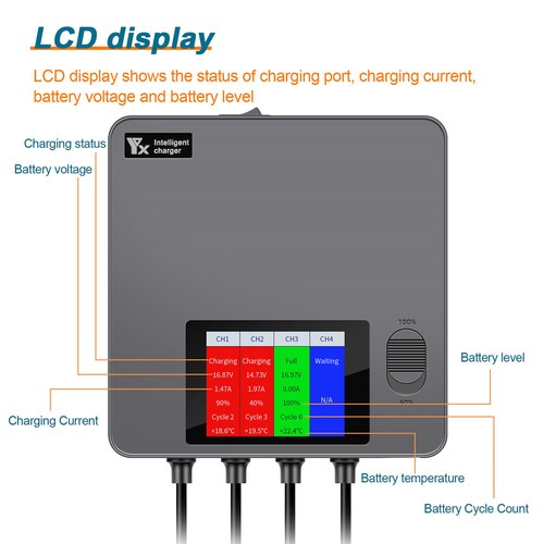 Drone 4-way Battery Charger LCD Display Battery Maintainer for DJI AVATA 2 - Bild 5 von 8