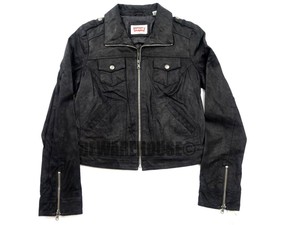 New-Levi-039-s-Women-039-s-Motorcycle-Cropped-Leather-Jacket-Petite-Regular-Size-XS-2XL