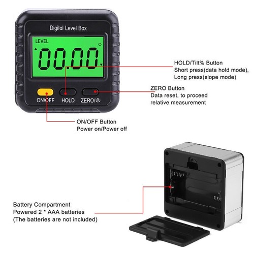 Magnetic Digital Level Box LCD Angle Finder Protractor Inclinometer Bevel Gauge - Picture 7 of 9