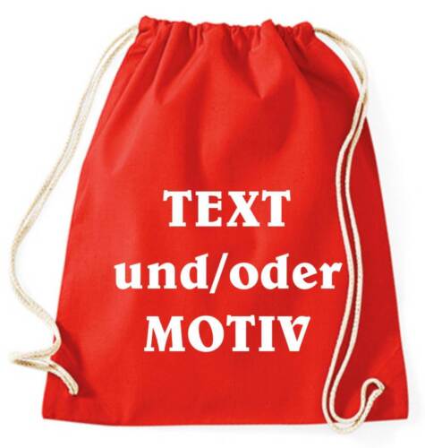 Gymsack aus Baumwolle personalisiert mit Wunschtext - Bild 20 von 28