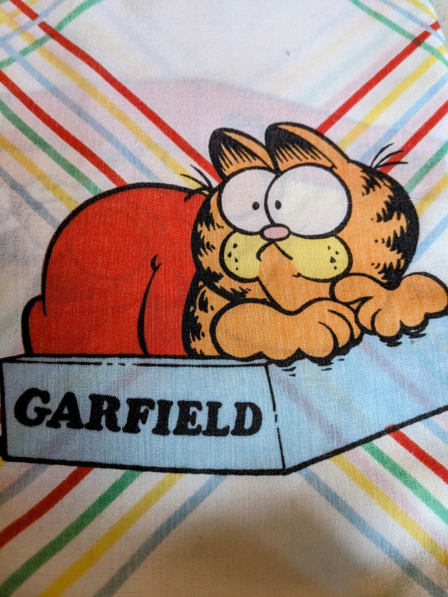 Vintage 1978年USA製 ガーフィールド ベッドカバー Vintage 1978 Garfield Twin Flat Sheet Made in USA United