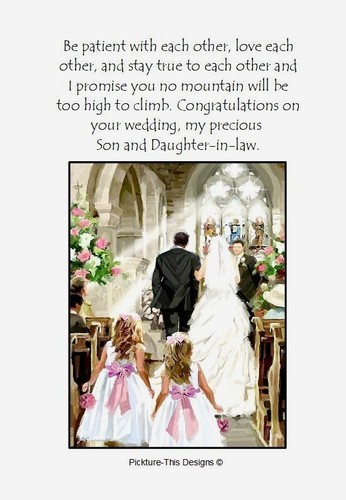 NUOVO a MIO figlio e nuora il giorno del matrimonio A5 Card Celebrazione Love2 - Foto 3 di 5