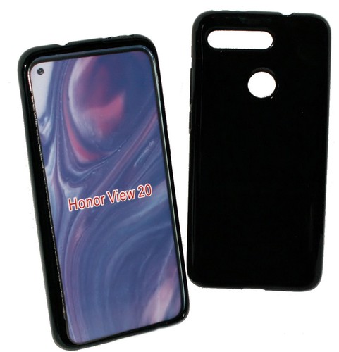 Dark Case Silikon TPU Handy Cover Hülle Schutz Schwarz für Huawei Honor View 20 - Picture 5 of 11
