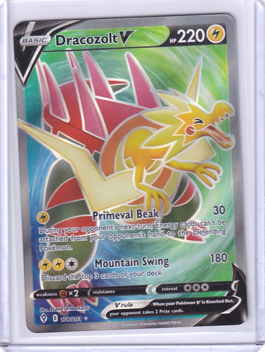 Dracozolt V Full Art Holo #178 Ultra Rare Pokemon Evolving Skies TCG