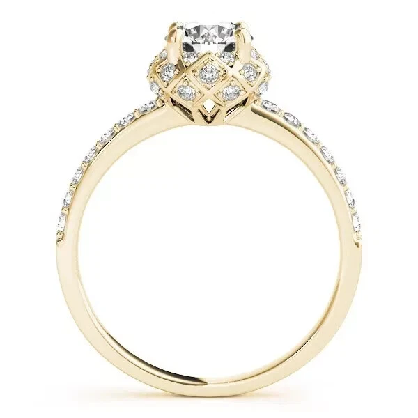 1.07 Ct Round Cut Lab Created Diamond Engagement Wedding Ring 14K Yellow Gold - Image 2 of 4