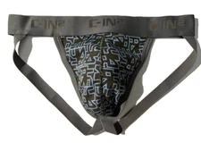 New C-IN2 Men Grey Blue Geo Cotton Jockstrap Bikini Underwear Jock  sz M #641