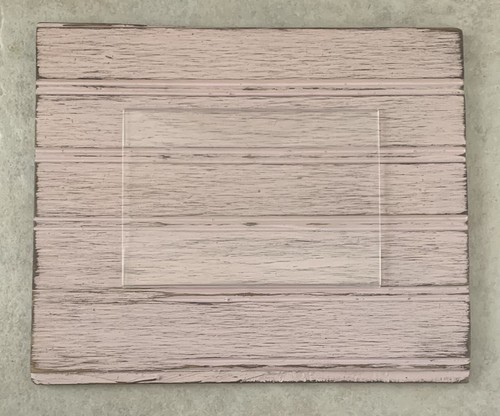 Hand-painted, distressed rustic wooden Beadboard picture frame 4”x6” Pale Pink - Picture 2 of 5
