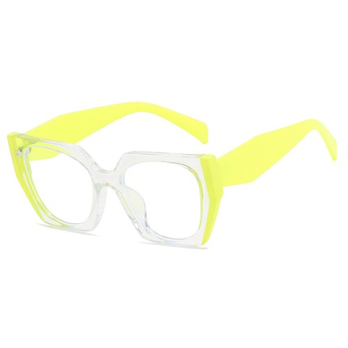 Retro Polygon Cat Eye Eyeglasses Frame Women's Fashion TR90 Oversized luxury - Picture 14 of 22