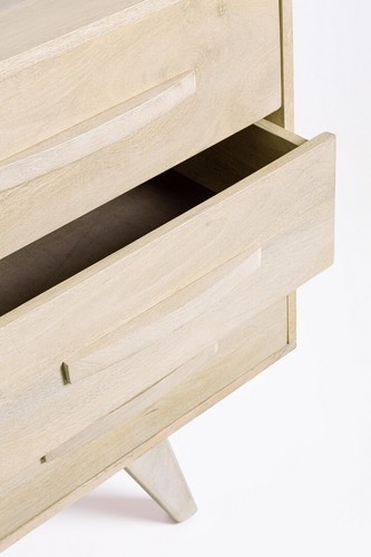 Credenza 3A-3C Sahana 3 Ante 3 Cassetti Madia Etnico Coloniale A Mano Legno - Foto 5 di 9