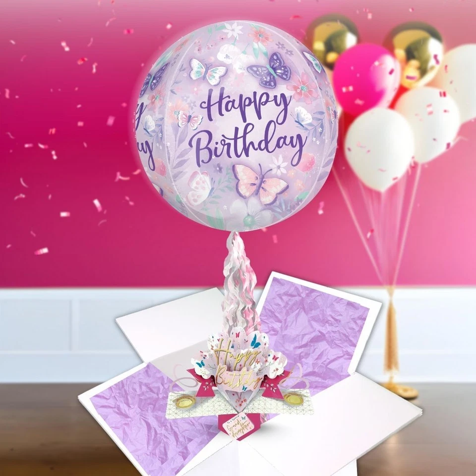 Granddaughter Birthday Pop Up Card & Floating Balloon In A Box Surprise - Image 4 of 4