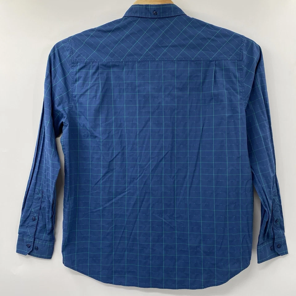 Рубашка мужская Under Armour XL Backwater синяя зеленая клетчатая с длинным рукавом на пуговицах спереди - Изображение 3 из 4