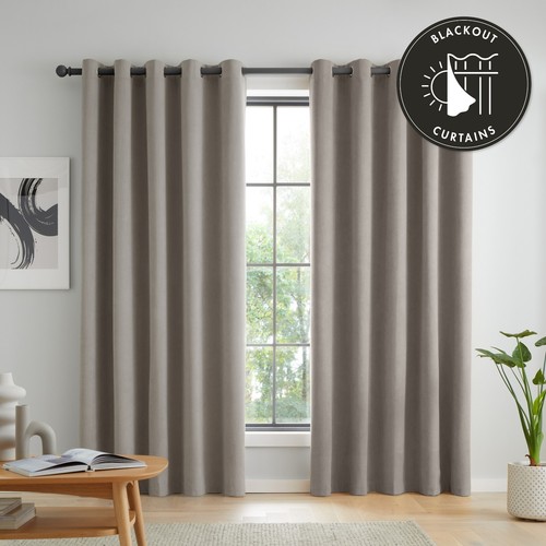 Cortinas térmicas para ojales Catherine Lansfield Wilson Blackout o panel de puerta gris - Imagen 28 de 74