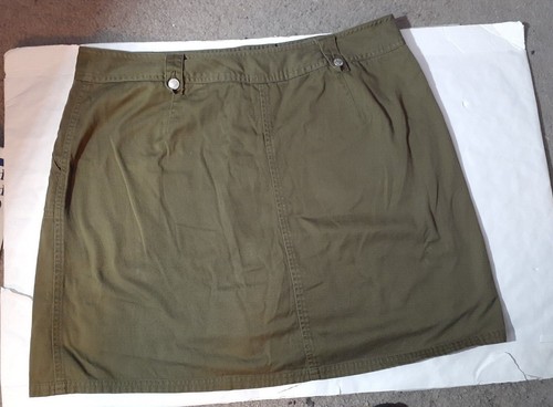 Womens Skort Skirt Sz 16 Army Green Zipped Pockets First Issue Liz Claborne - Picture 2 of 4
