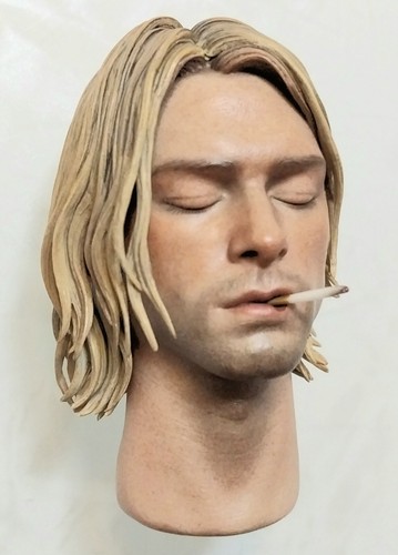 1/6 scale Blitzway Kurt Cobain Nirvana Action Figure Head Sculpt With cigarette - Picture 3 of 9