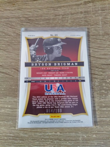 Bryson Brigman 2013 Select Preview National Team #89 Blue Prizm /199 KOSTENLOSER VERSAND - Bild 2 von 2