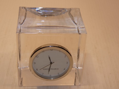 Simon Pearce "Class of 2015" Block Style Kristall Tischuhr - Bild 1 von 6