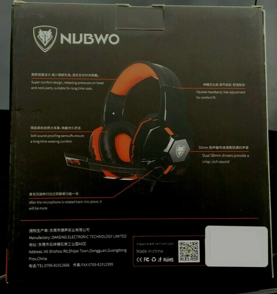 NUBWO N3 PS4 Xbox One Gaming Headset with Microphone Stereo PC Headphone Blue - Image 3 of 4