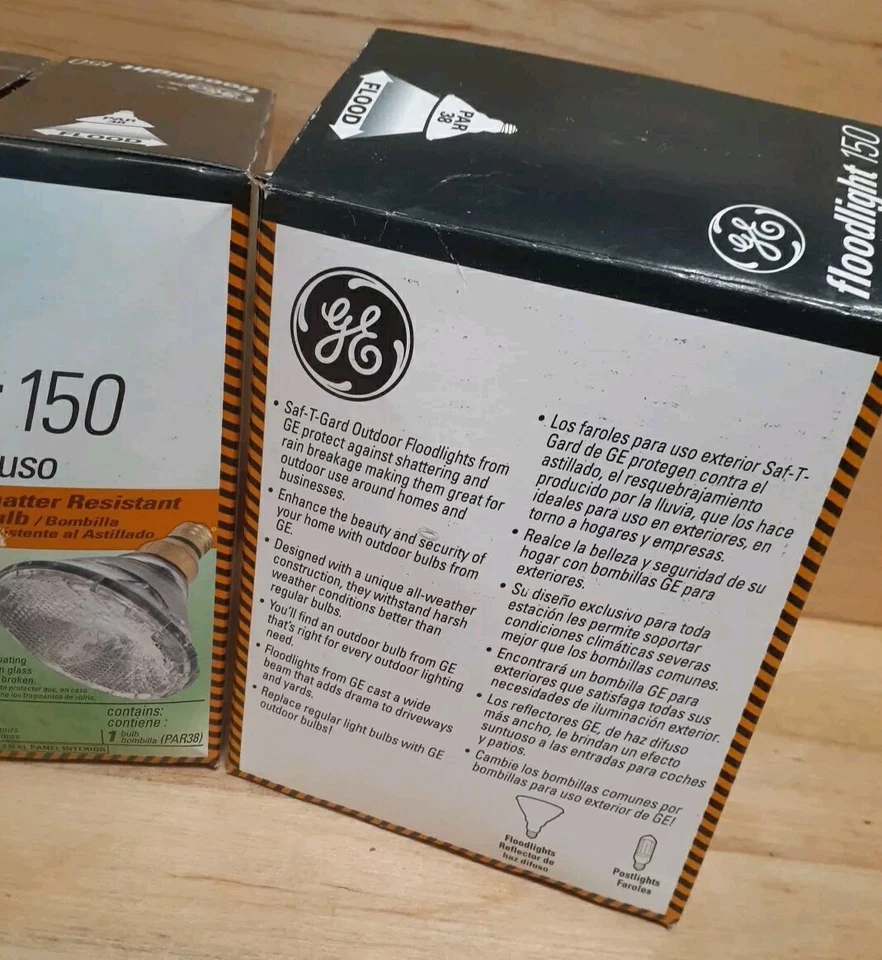Proyector 2CT: GE: Saf-T-Gard 150W BOMBILLA ORDINARIA PAR38 RESISTENTE A ROTURAS 26370 Foto 3 de 4