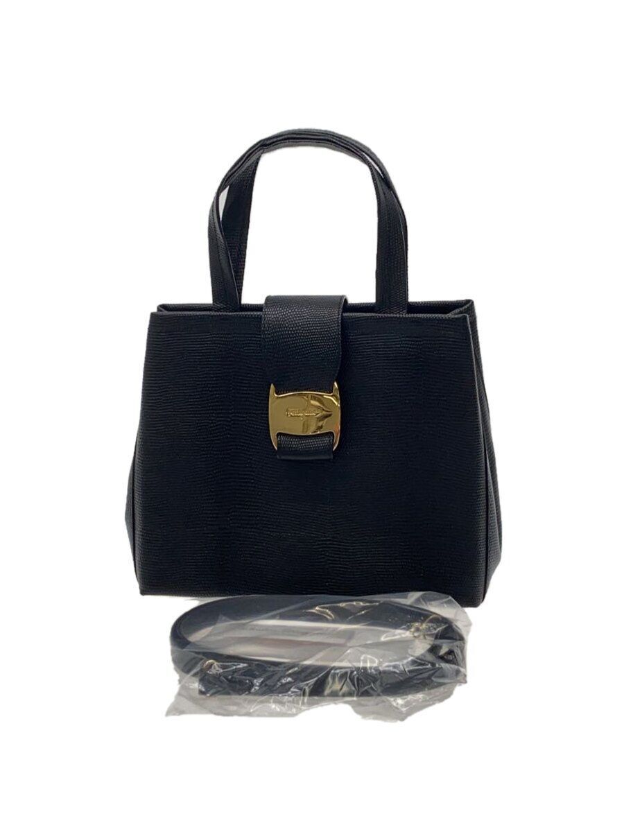 Salvatore Ferragamo Handbag Black AQ-21 8252 Used | eBay 