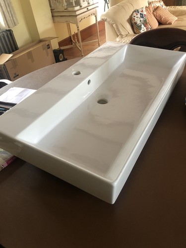 HiB Ceramic Sink N16WB85CER W85 x H9.5 x D45cm - Picture 5 of 6