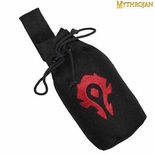 Medieval Renaissance Belt Bag Drawstring Woolen Storage Pouch Costume Accessory