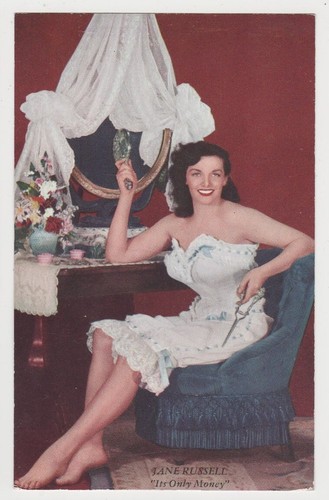 Jane Russell circa 1950 Movie Candid Color Card US issue Postcard #A19 - Picture 1 of 2