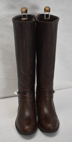 Baretraps Stratford Faux Leather Brown Heeled Mid Calf Boots Womens Size 8M