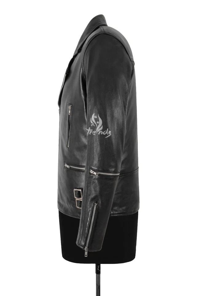 Men's Brando Leather Fashion Jacket Motorbike Marlon Biker Style Jacket - Image 4 of 4