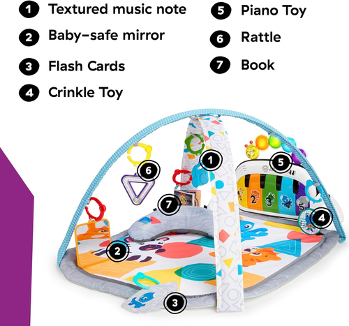 4-In-1 Tunes Music and Language Play Gym and Piano Tummy Time Activity Mat - Picture 4 of 12