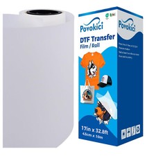 H-E 17" x 32.8 FT DTF Transfer Film Premium Roll Warm Peel Single Sided