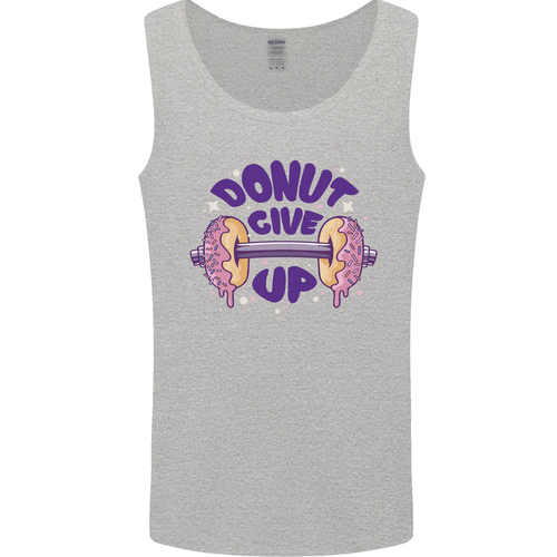 Donut Give Up Funny Gym Bodybuilding Mens Vest Tank Top - Picture 31 of 37