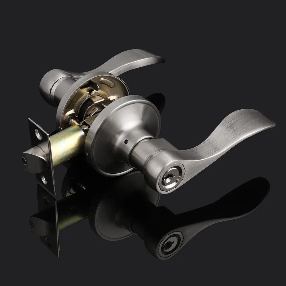 拉丝镍隐私通道波浪门杠圆形入口锁假手柄 — 第 2/4 张图片