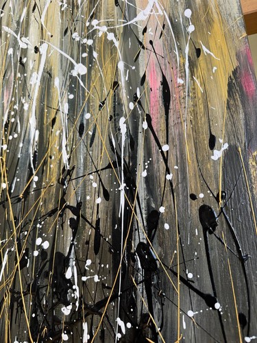 Pinturas abstractas originales modernas salpicaduras sobre lienzo arte de pared decoración 47,2"x15,7" - Imagen 14 de 16