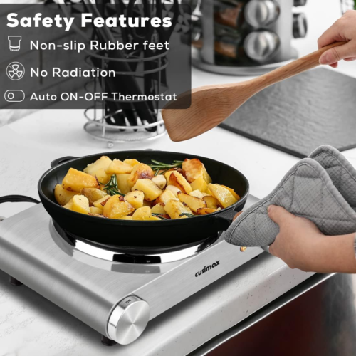 Hot Plate, Electric Burner 1500W Hot Plate Cooking Single Burner Electric Stove - Picture 5 of 7