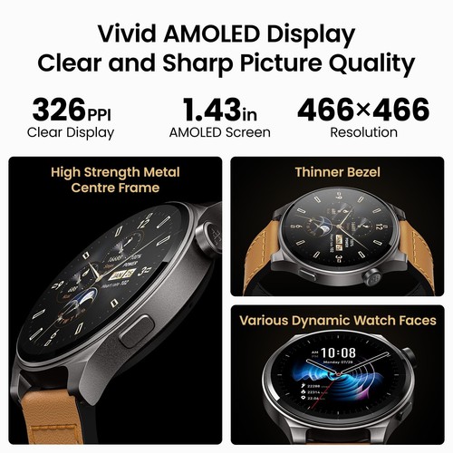 TOZO S5 Smart Watch 1.43" AMOLED Touch Screen Sport Fitness Watch - Picture 12 of 28