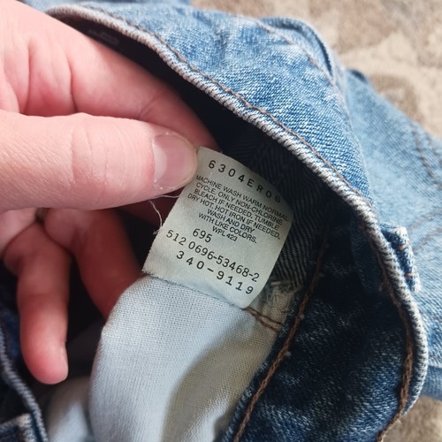 VTG 90s Levi's Jeans Kids 12 22" Darkwash Silver Tab Waist Retro USA Made - Picture 6 of 12