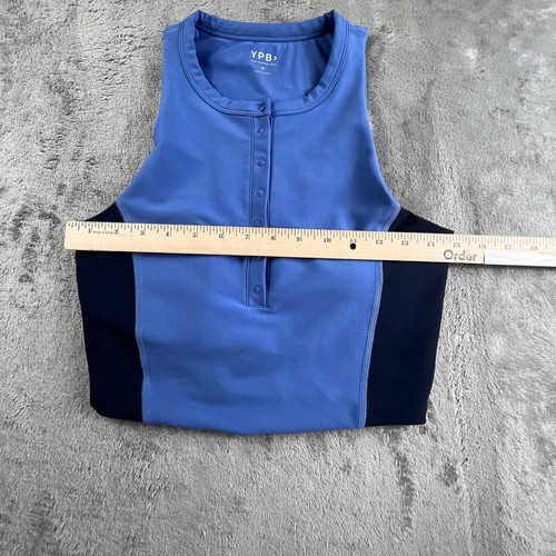 Abercrombie YPB Women's Medium Blue Snap Button Tank Top Crop Top Activewear Y2K - Picture 4 of 11