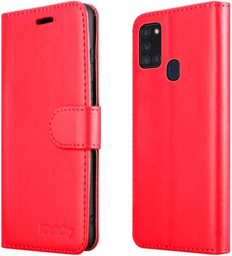 Funda de cuero tipo billetera libro abatible con soporte para teléfono A21s para Samsung Galaxy A21s - Imagen 9 de 14
