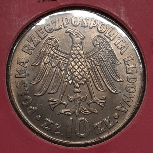 Polonia 1964 10 monedas Zlotys de cobre y níquel (incuse letras) UNC - Imagen 2 de 2